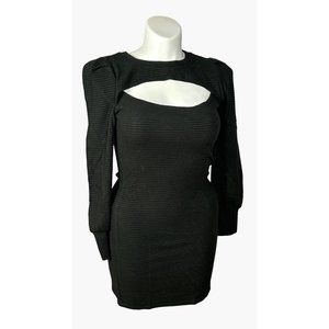 Steve Madden BB Dakota Long Black sleeve mini sweater dress with cutout M